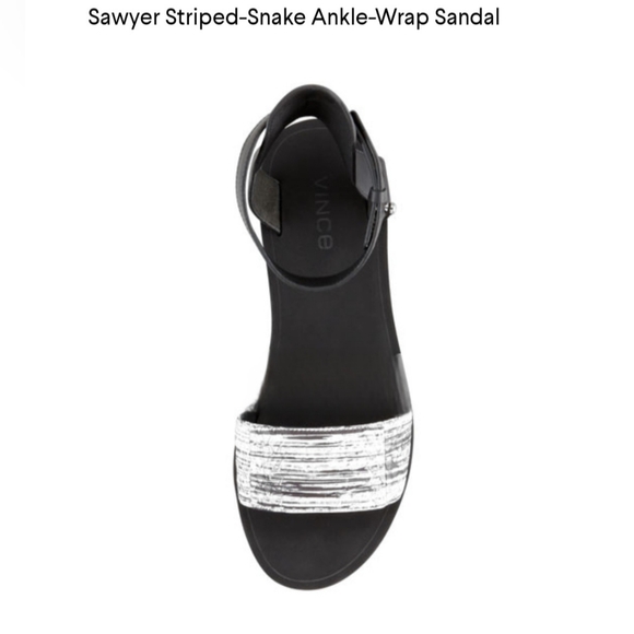 Vince Striped Snake Ankle-wrap Sandals - Picture 6 of 11